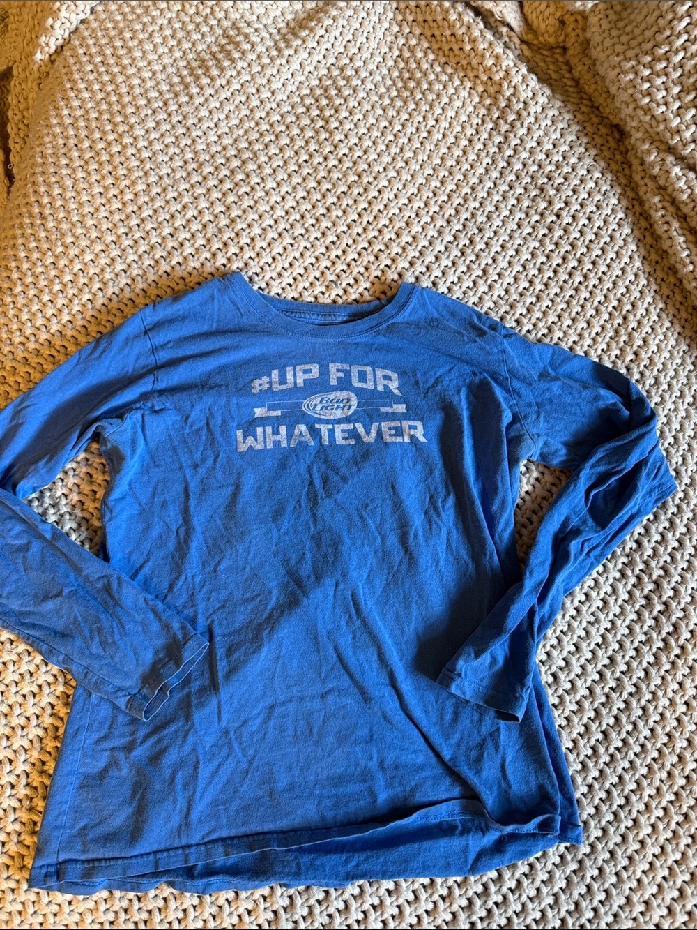 Women’s Long-Sleeve Blue 'Up For Whatever' Graphic Tee